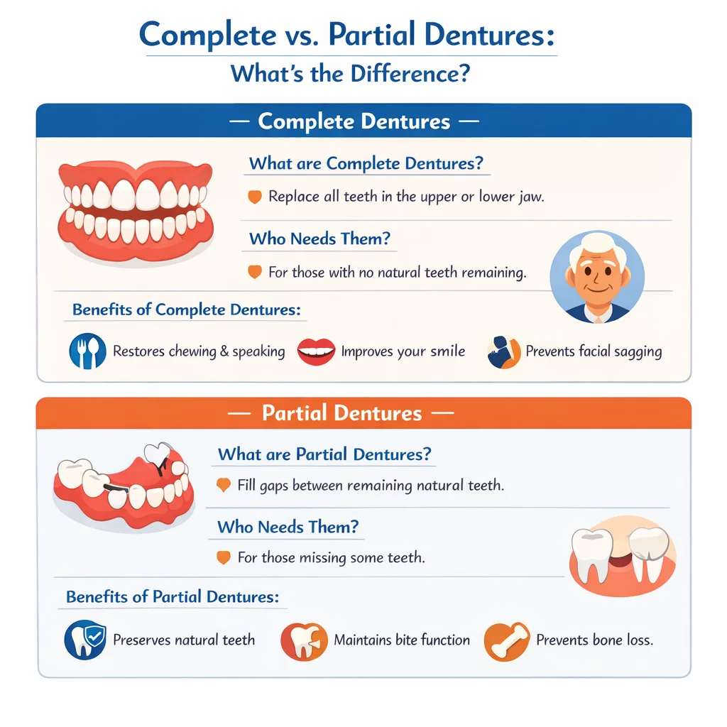 complete vs partial denture