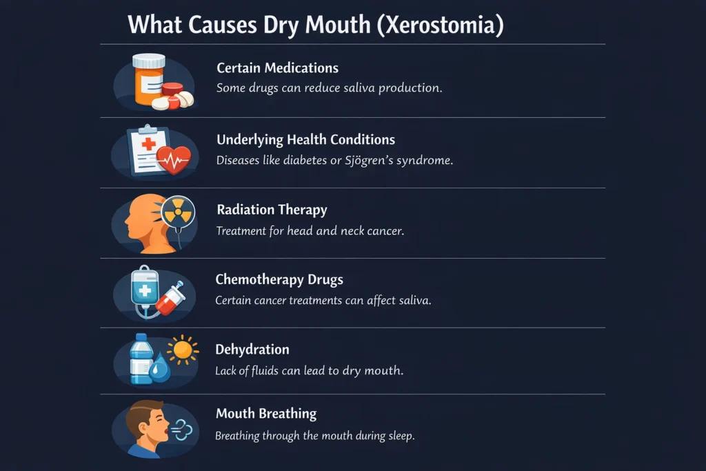 Causes of dry mouth